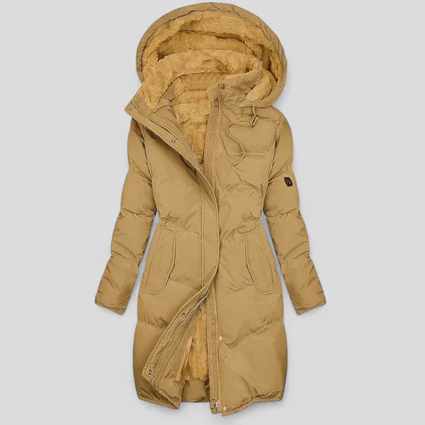 Doudoune longue à capuche chaude pour femme