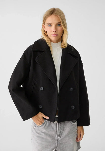 Manteau oversized en laine Élégant Court