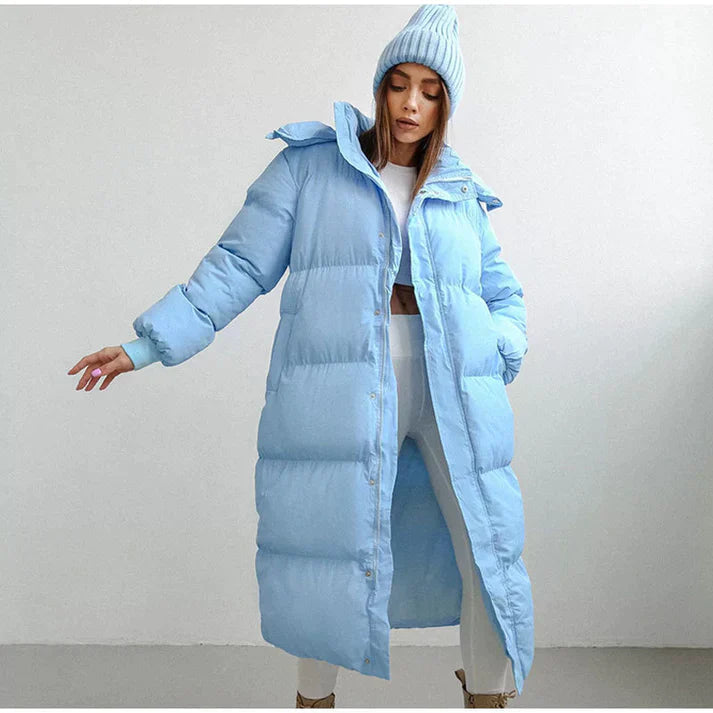 Große Übergangsjacke Damen Puffer Mantel Kapuze - IdealeKleiden