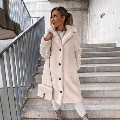 Stylisher Damen Wintermantel Oversized Wollmischung - IdealeKleiden