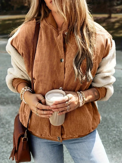 Bomber en molleton sherpa chaud pour l'automne