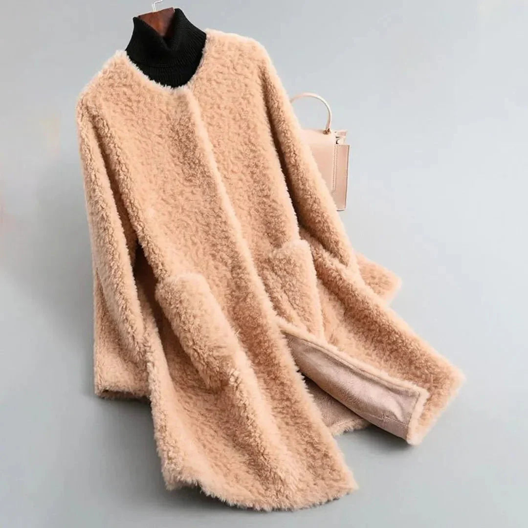 Manteau de luxe en peau d'agneau pour femme