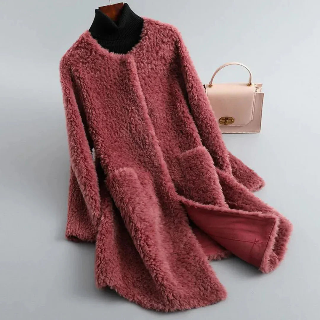 Manteau de luxe en peau d'agneau pour femme