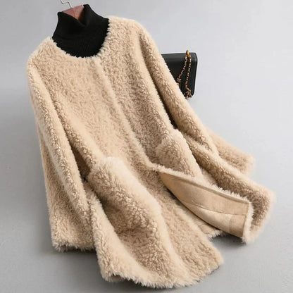 Luxus Lammfell Mantel Damen - IdealeKleiden