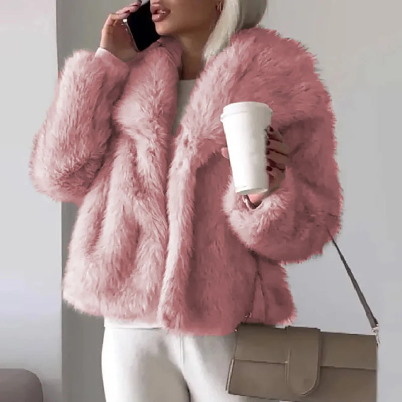 Veste en fausse fourrure élégante pour femme - Manteau d'hiver léger au design raffiné