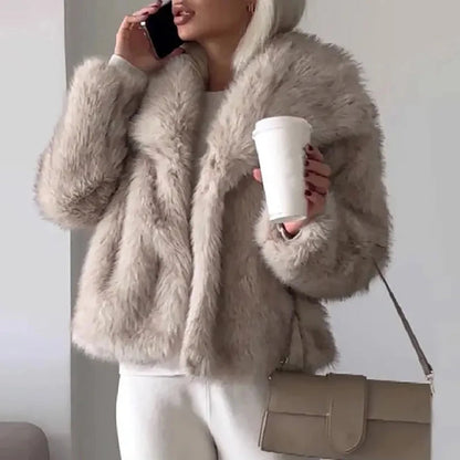 Veste en fausse fourrure élégante pour femme - Manteau d'hiver léger au design raffiné