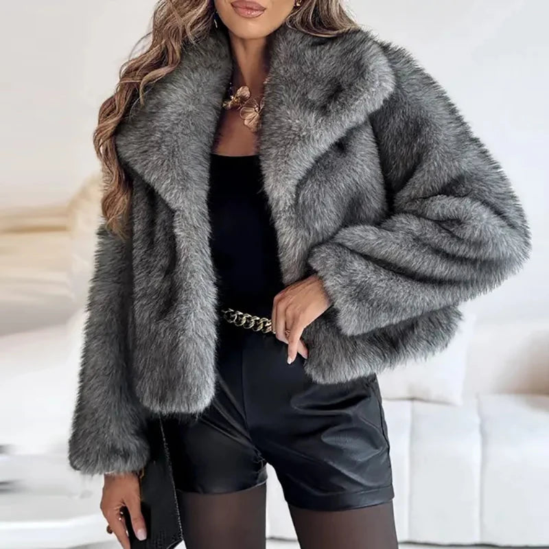 Veste en fausse fourrure élégante pour femme - Manteau d'hiver léger au design raffiné