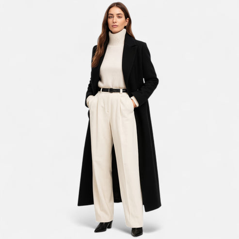 Manteau long élégant d'hiver pour femme
