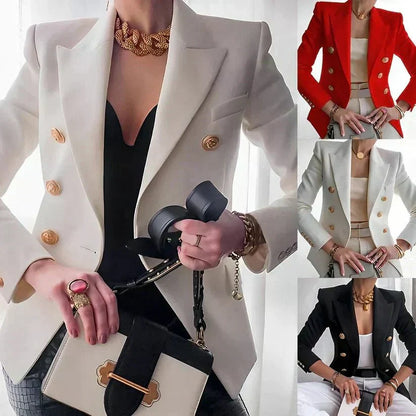 Frauen Blazer Zweireiher Elegant Damen - IdealeKleiden