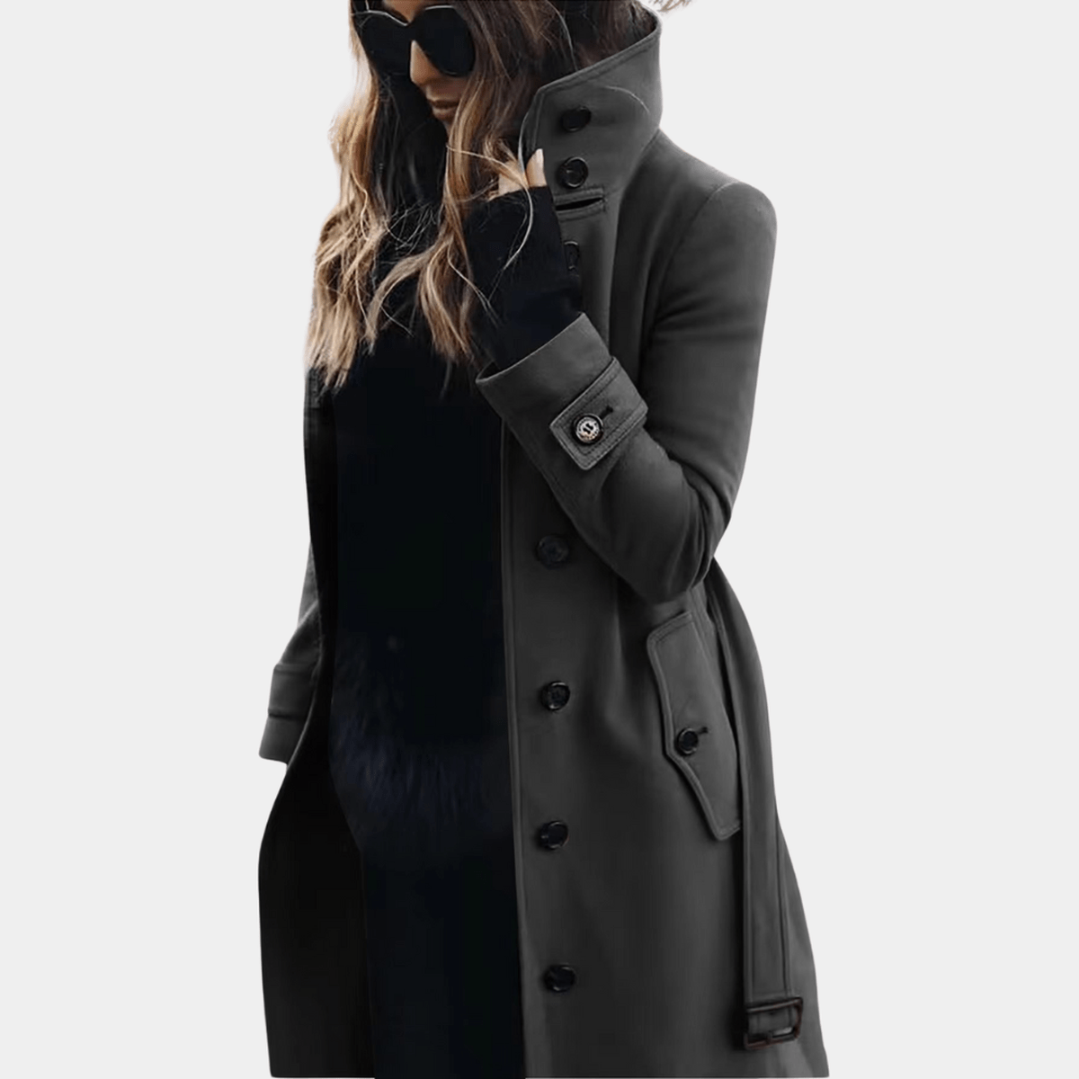 Trench-coat élégant femme hiver