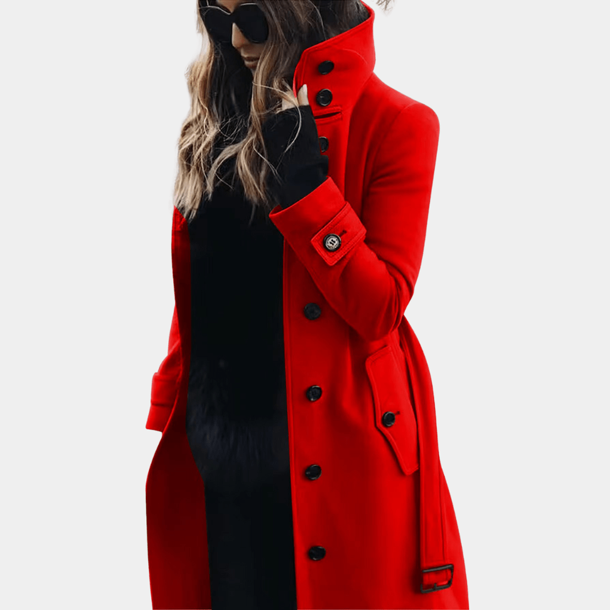 Trench-coat élégant femme hiver