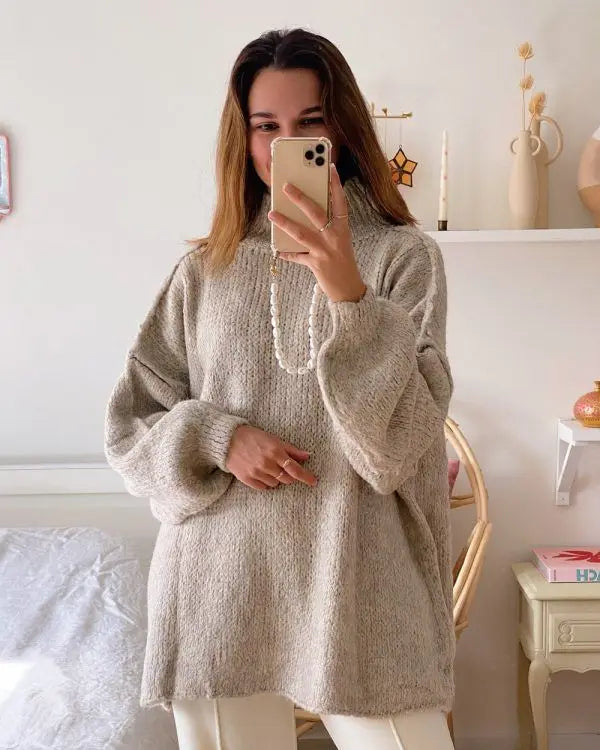 Pull en tricot oversized pour femme chaud pour l'hiver