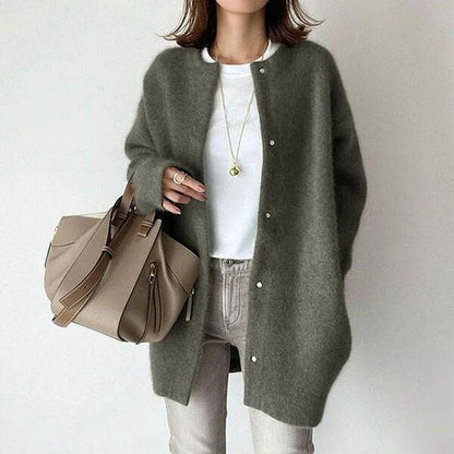 Gilet en tricot décontracté oversize à boutons pour femme
