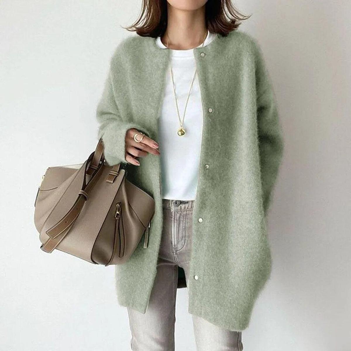 Gilet en tricot décontracté oversize à boutons pour femme