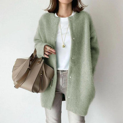 Gilet en tricot décontracté oversize à boutons pour femme