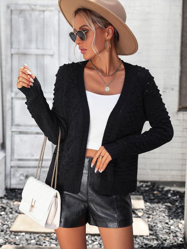 Gilet femme automne à motif ouvert