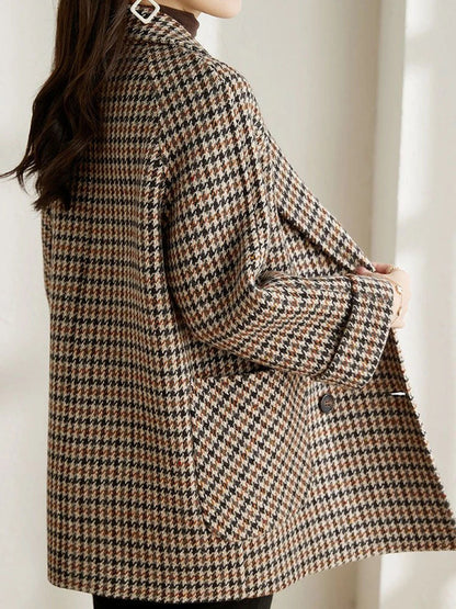 Langer Karierte Blazer Damen - Eleganter Herren Winterstyle - IdealeKleiden
