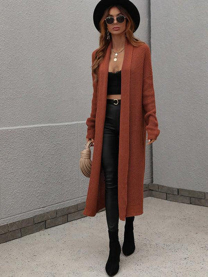 Cardigan Femme Long Élégant Ouvert Automne