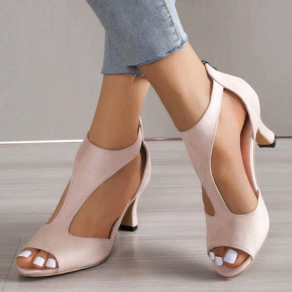 Damen High Heels Offener Zehenbereich Riemchen Schuhe - IdealeKleiden