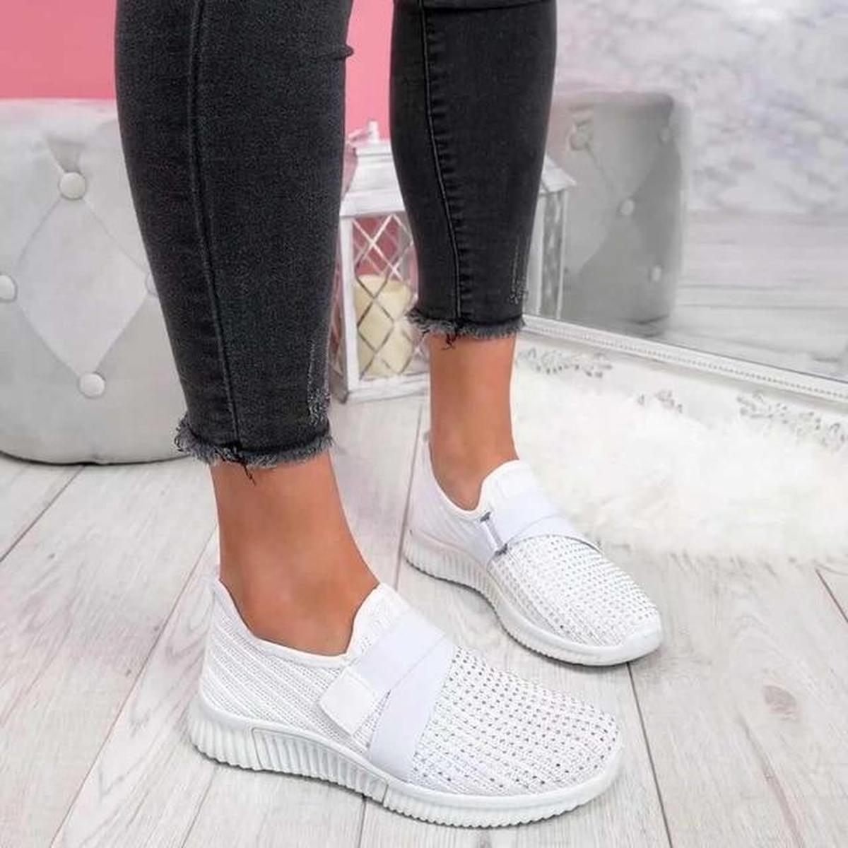 Chaussures de sport femme modernes à lacets élastiques