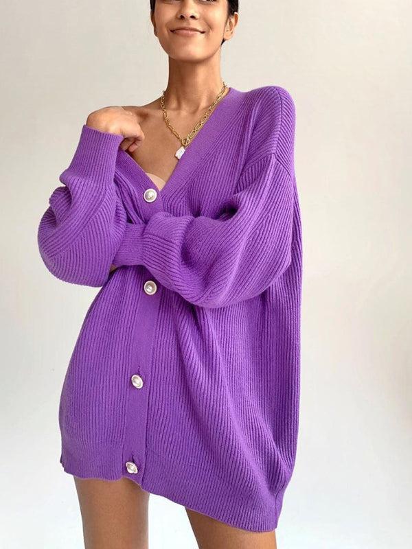 Gilet femme automne grande taille tricot côtelé bouton