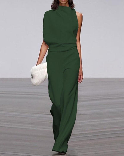 Combinaison Asymétrique Élégante Femme Jambes Larges