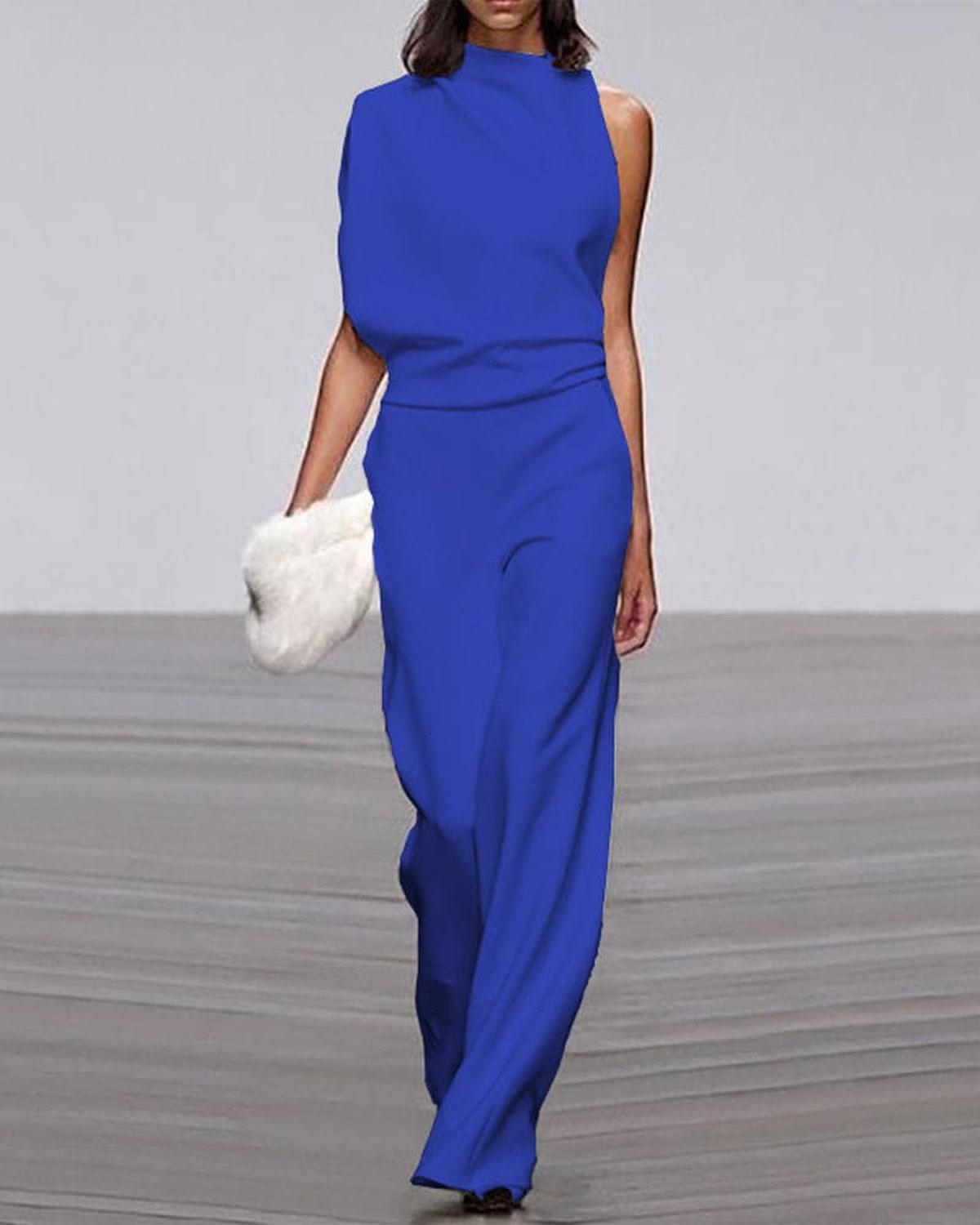 Combinaison Asymétrique Élégante Femme Jambes Larges