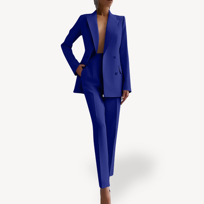Ensemble tailleur femme élégant avec blazer long sur mesure