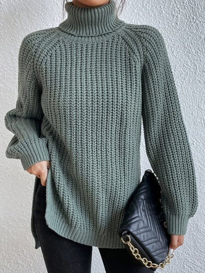 Chandail à col roulé doux et chaud pour femme