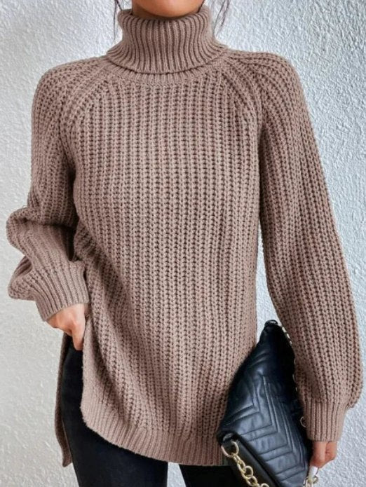 Chandail à col roulé doux et chaud pour femme