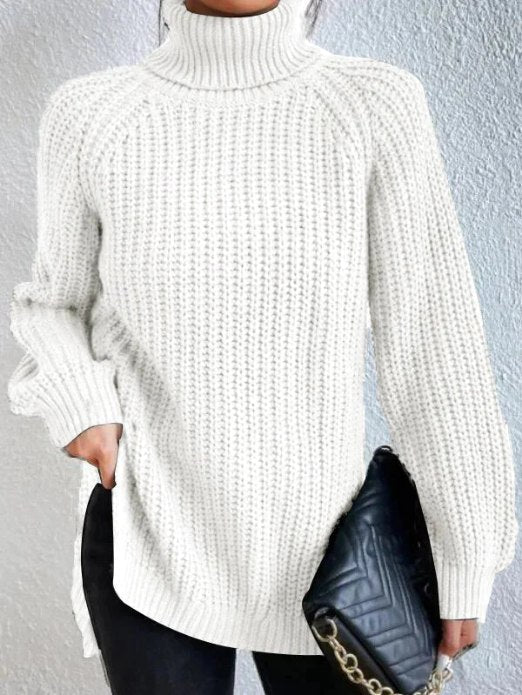 Chandail à col roulé doux et chaud pour femme