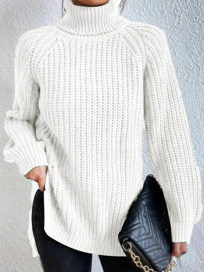Chandail à col roulé doux et chaud pour femme