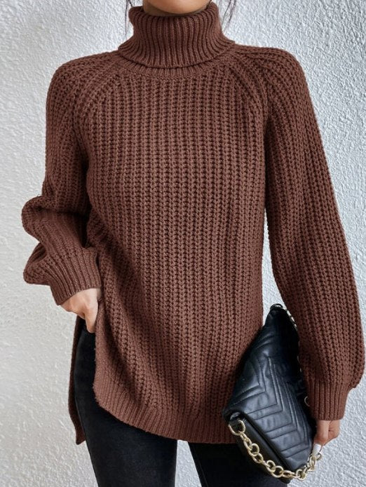 Chandail à col roulé doux et chaud pour femme
