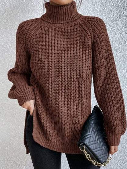 Chandail à col roulé doux et chaud pour femme
