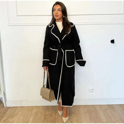 Manteau élégant pour femme Revers Poche Moderne