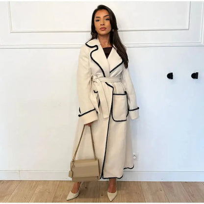 Manteau élégant pour femme Revers Poche Moderne