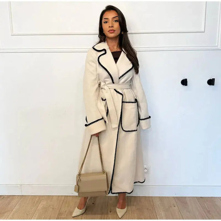 Manteau élégant pour femme Revers Poche Moderne