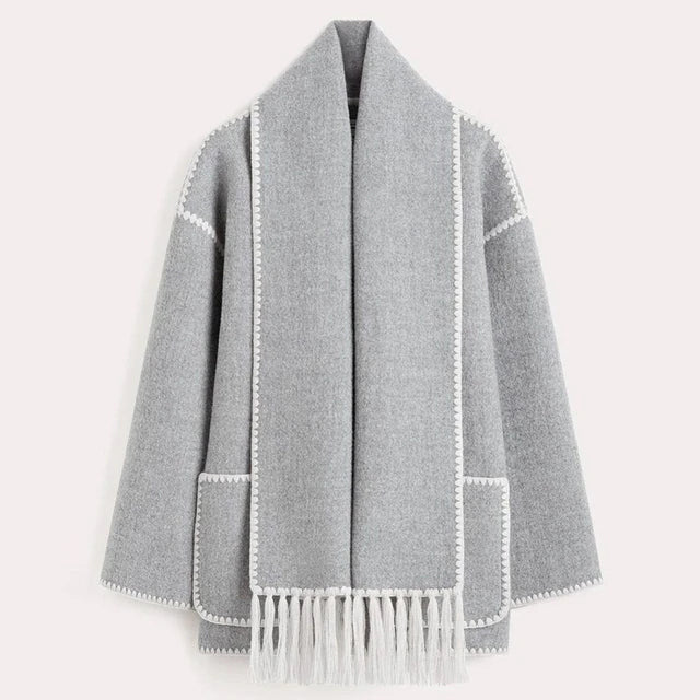 Élégante veste oversize avec col châle