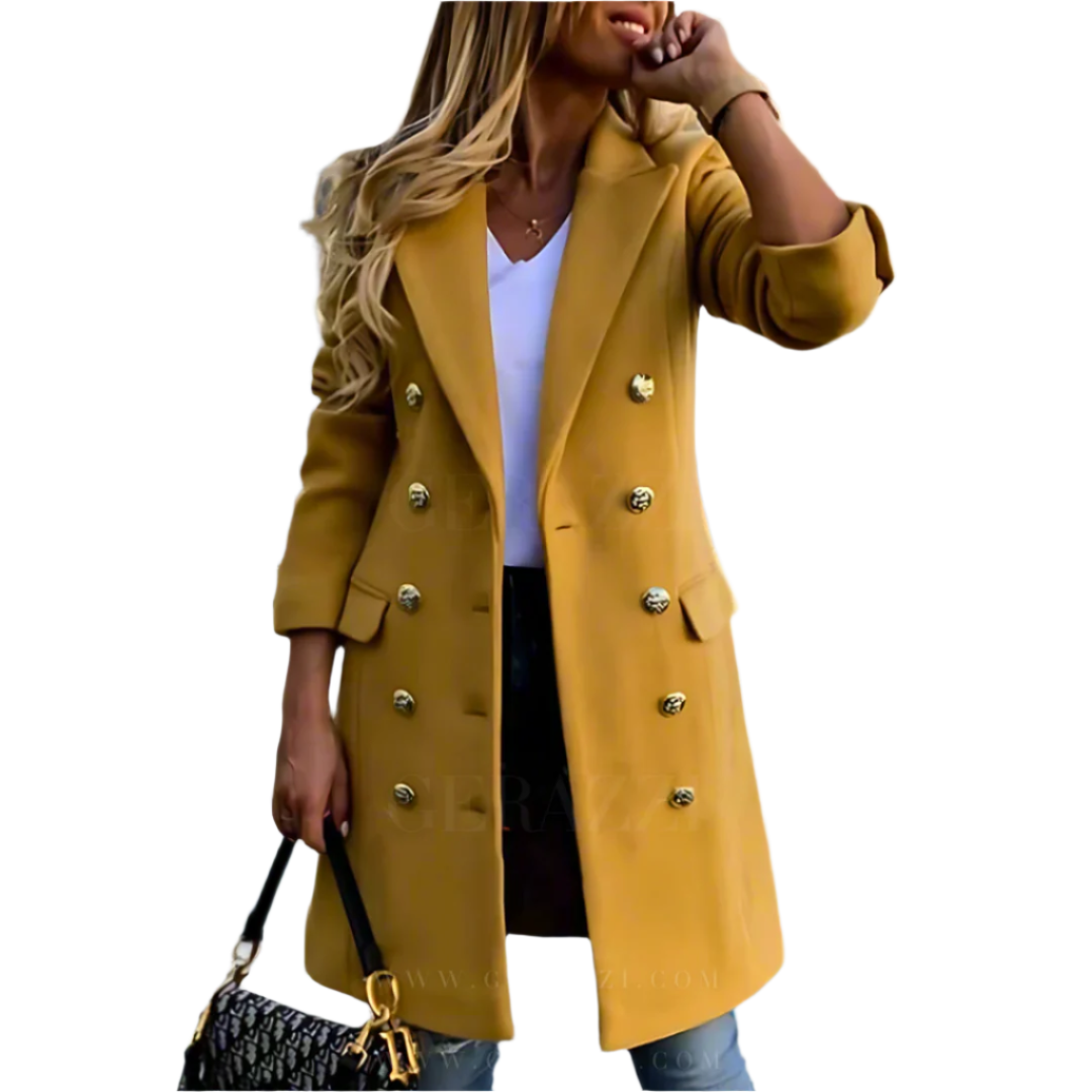 Veste femme élégante coupe slim double boutonnage