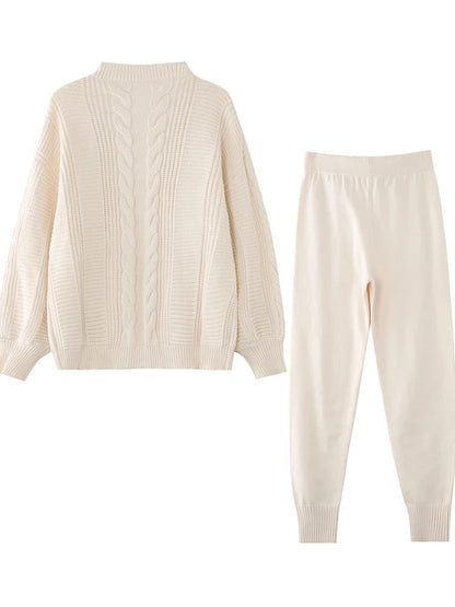 Weiche Damen Strickkleidung Set mit Oversized Cardigan - IdealeKleiden