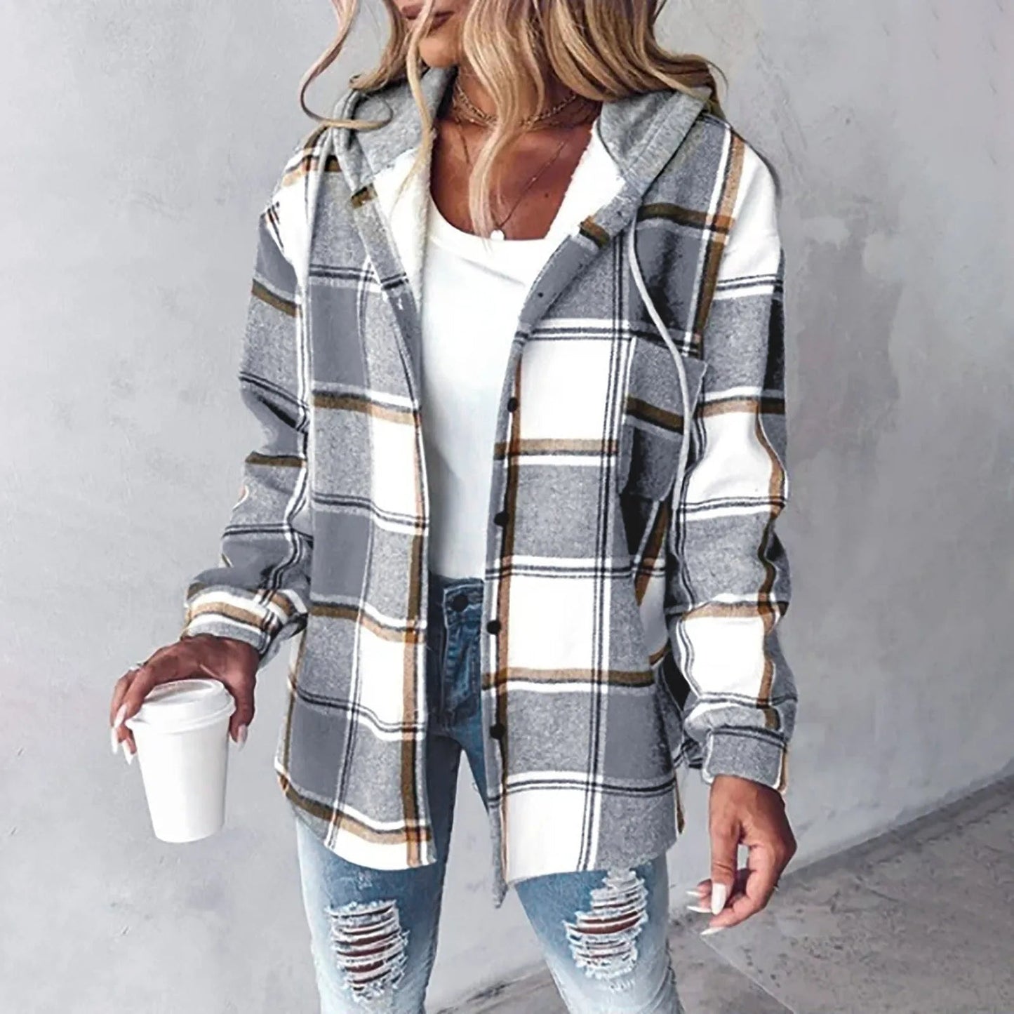 Veste d'automne élégante en laine pour femme
