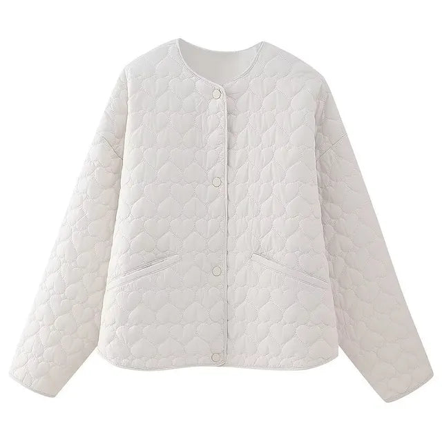 Veste d'hiver doublée motif cœur femme