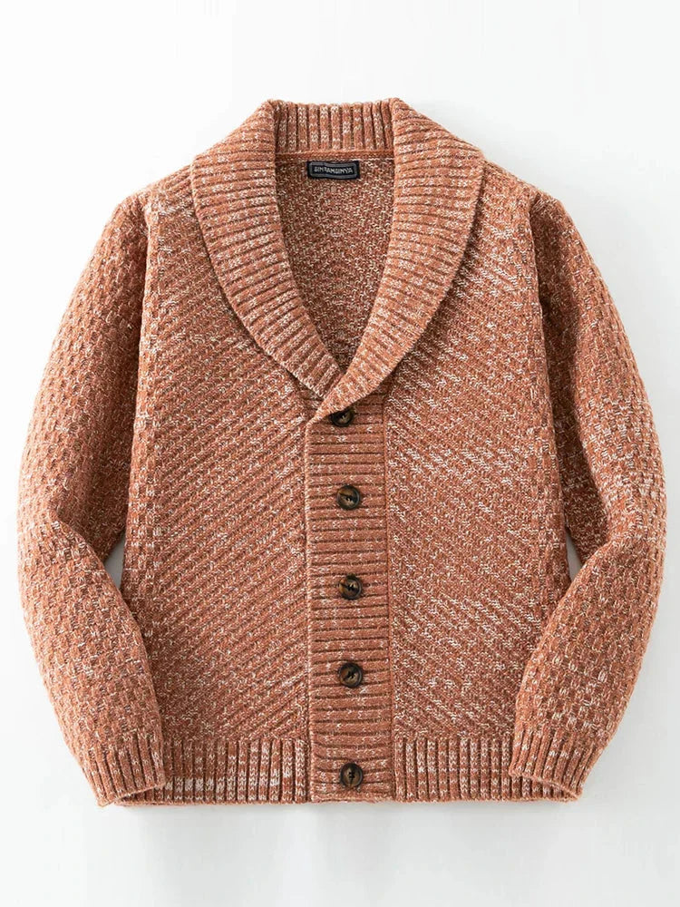 Cardigan en maille pour homme chaud confortable à boutons
