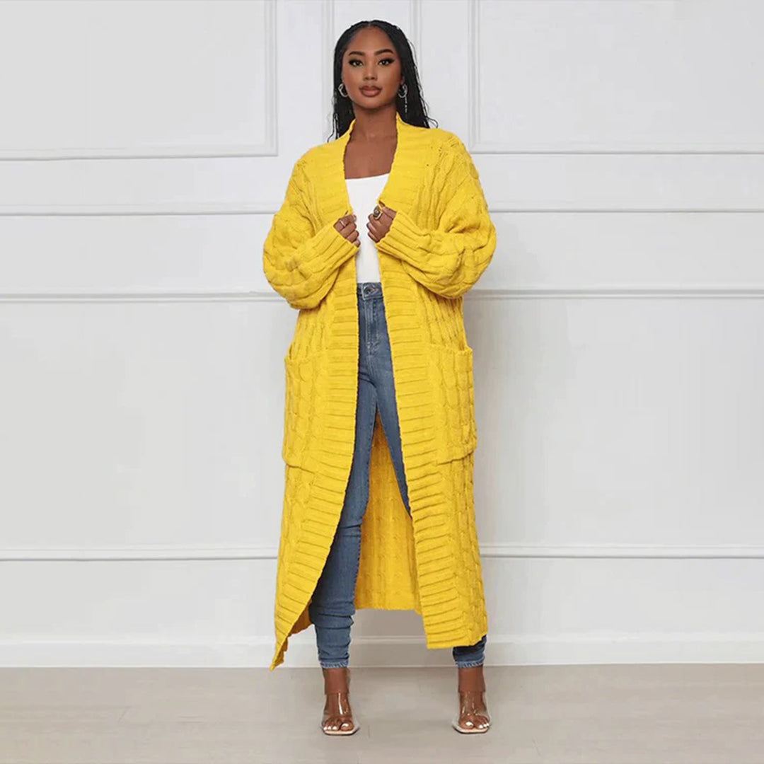 Langer Cardigan Damen Klassisch Winter - IdealeKleiden