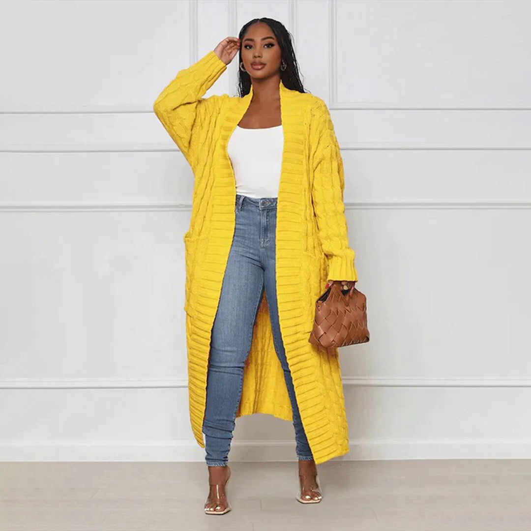 Cardigan long classique femme hiver