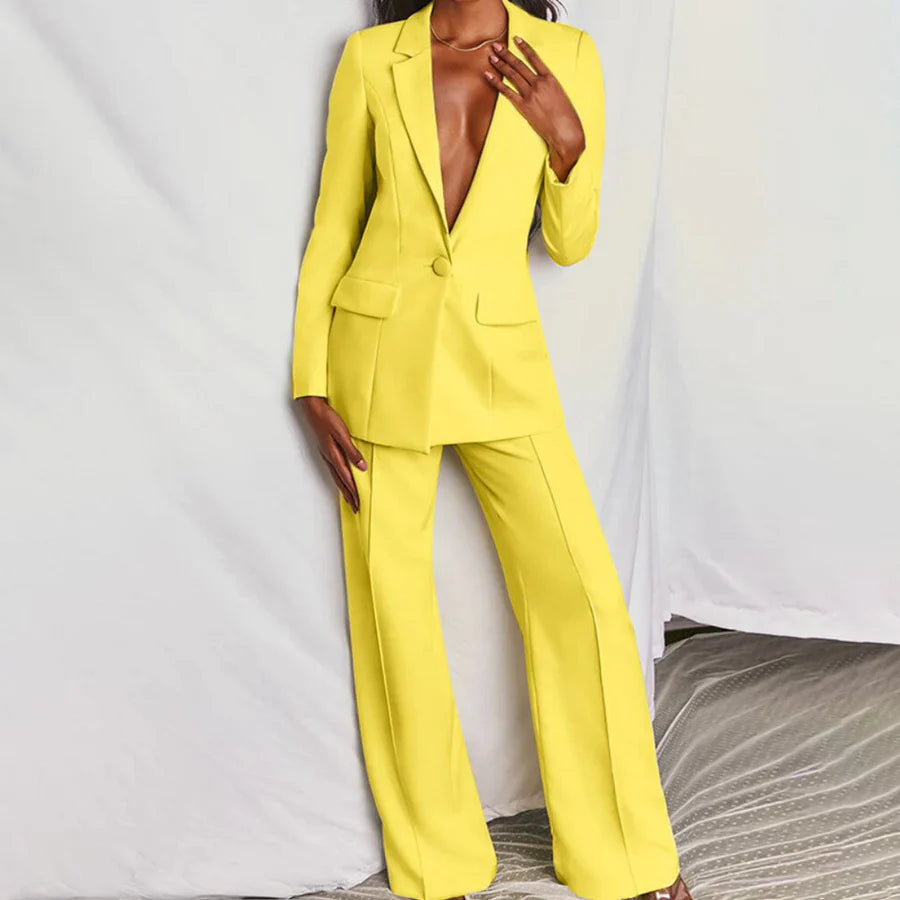 Ensemble élégant blazer et pantalon pour femme
