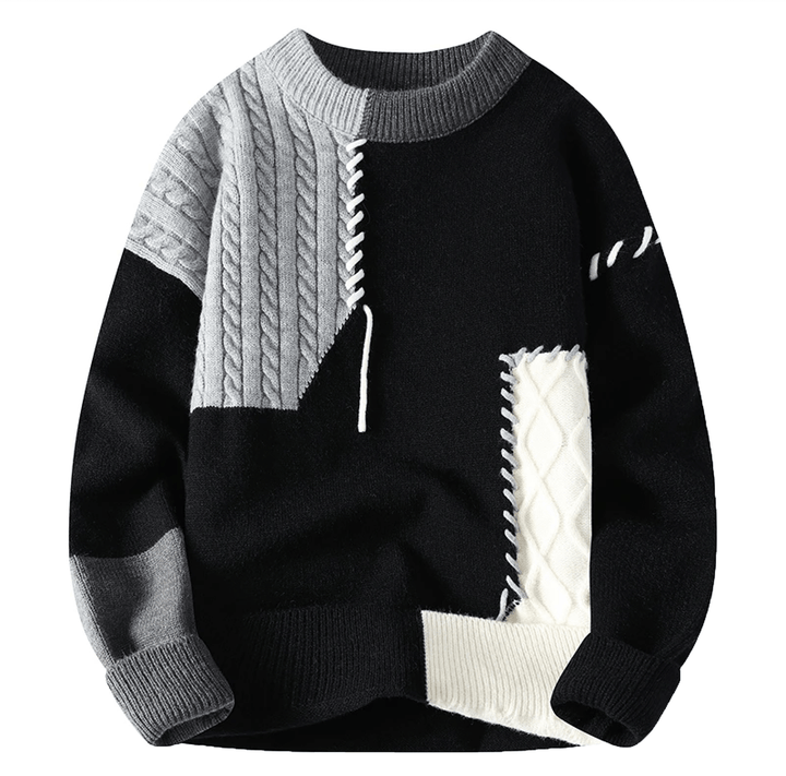 Pull moderne pour homme avec imprimé écusson stylé