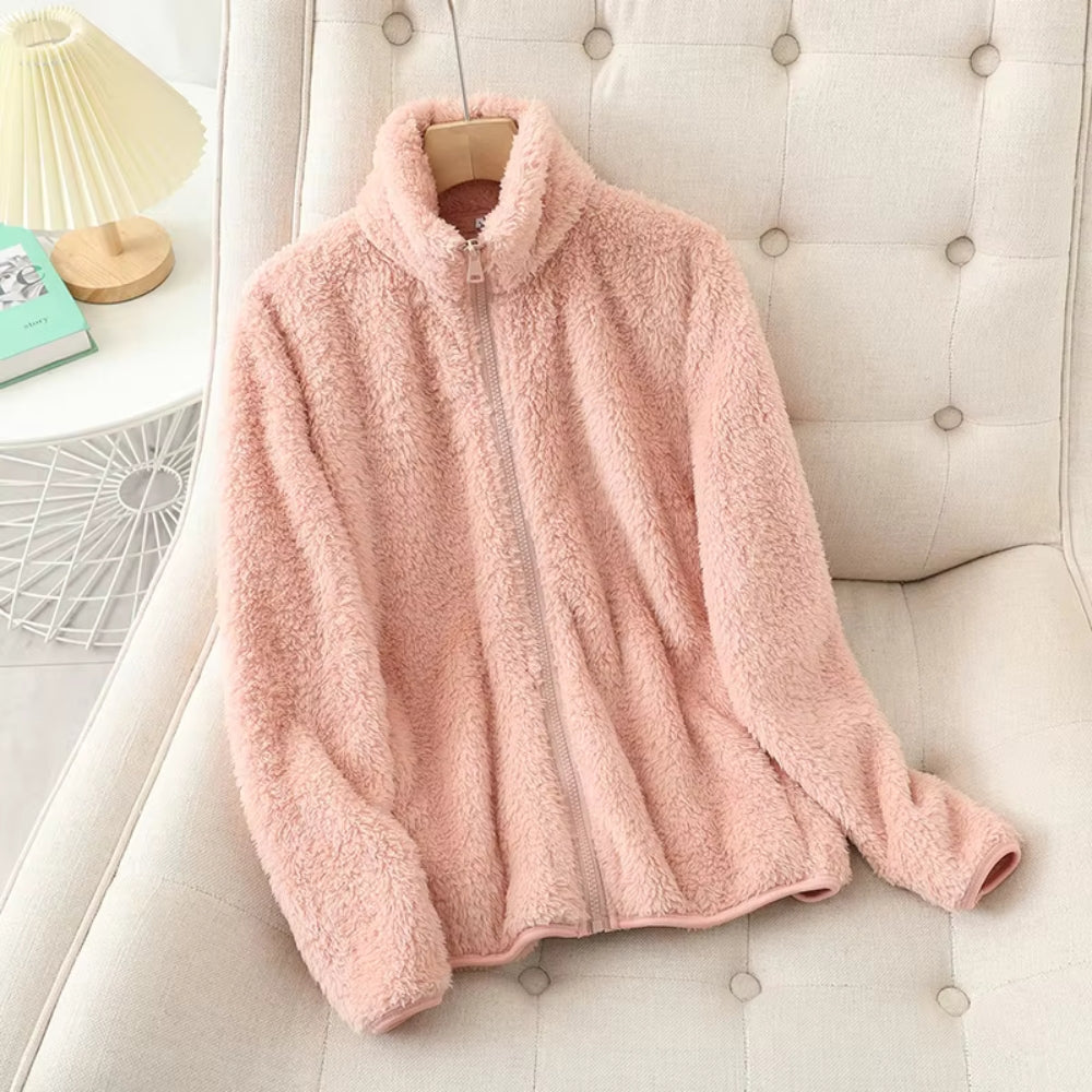 Damen Fleece Jacke Warm und Bequem - IdealeKleiden