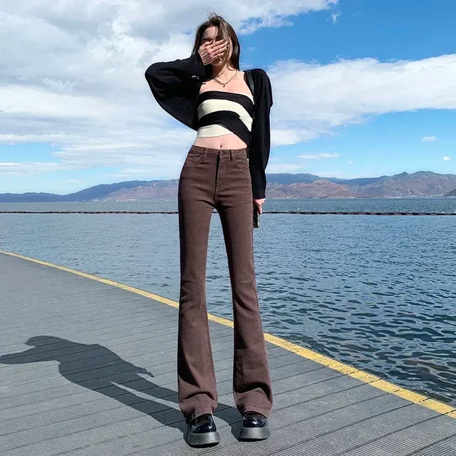 Pantalon confortable pour femme en denim souple