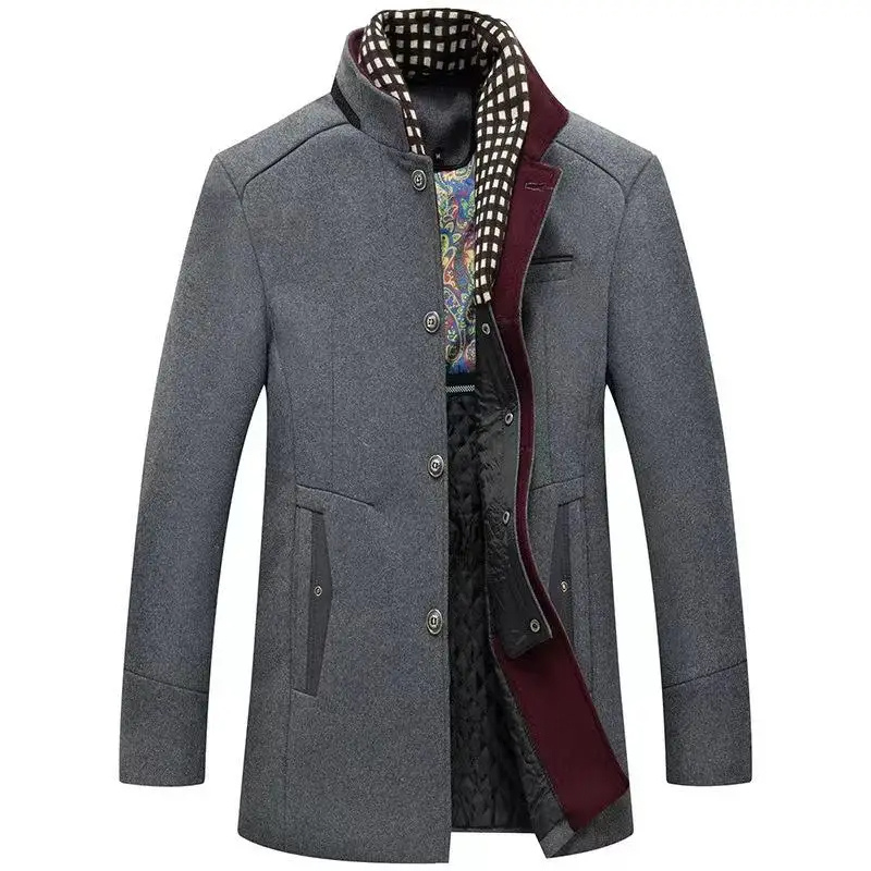 Blouson d'hiver homme chaud élégant col montant